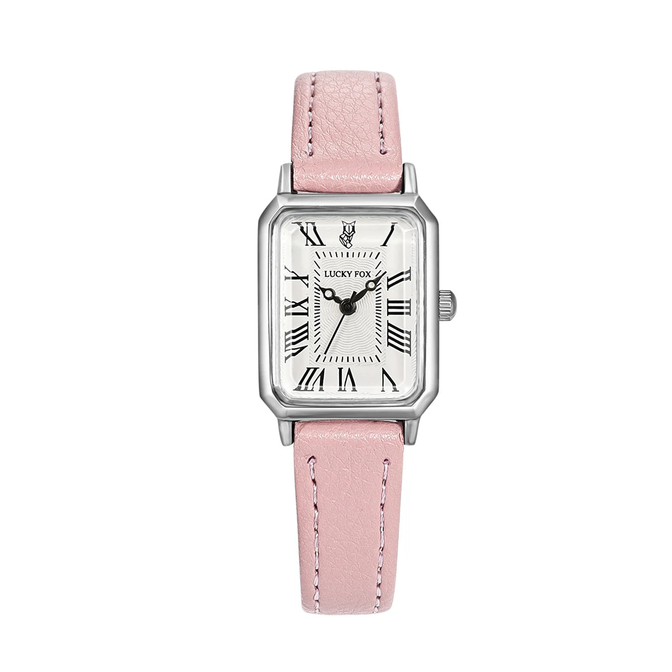 Fashion Rectangle Quartz Wrist Watch for Women Luxury Brand Roman Dial Leather Strap Ladies Watches Clock Peaceful Pleasures Health and Wellness Pink