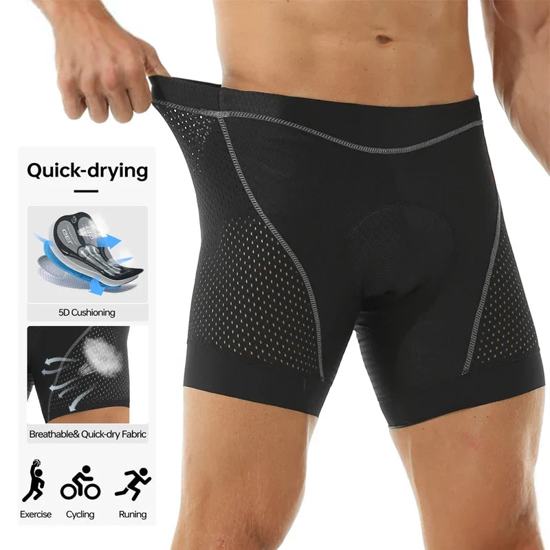X-TIGER Men's 5D Gel Pad Cycling Shorts – Breathable MTB Boxer