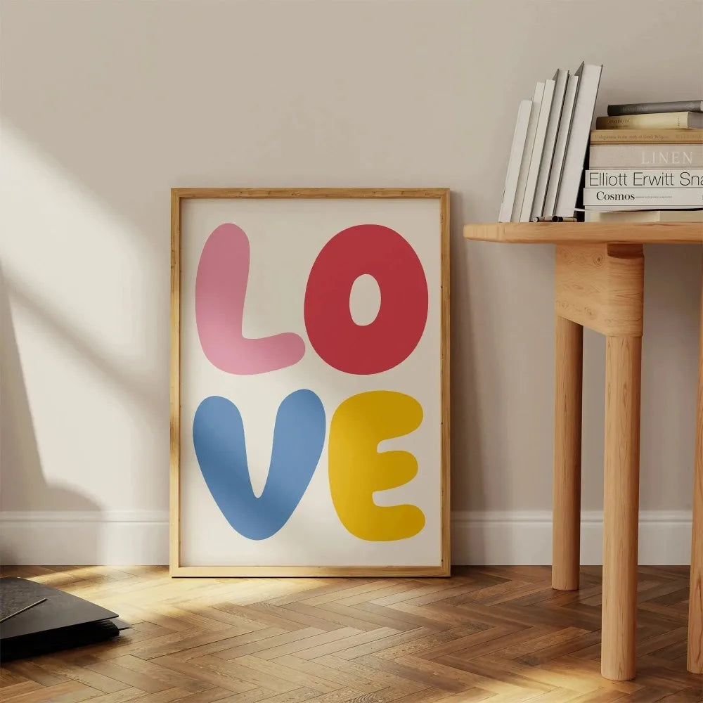 Blue Red Love Minimalist Canvas Wall Art | Valentine's Decor