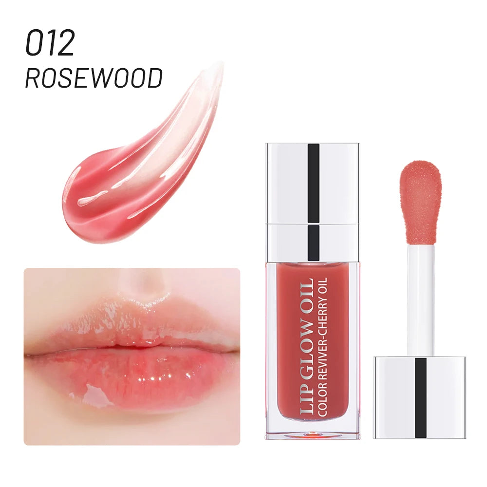 Moisturizing Lip Oil Plumping Lip Gloss Makeup Sexy Plump Lip Glow Oil Tinted Lip Plumper Clean Moisturizer Crystal Brighten Rep Peaceful Pleasures Health and Wellness 012 rosewood