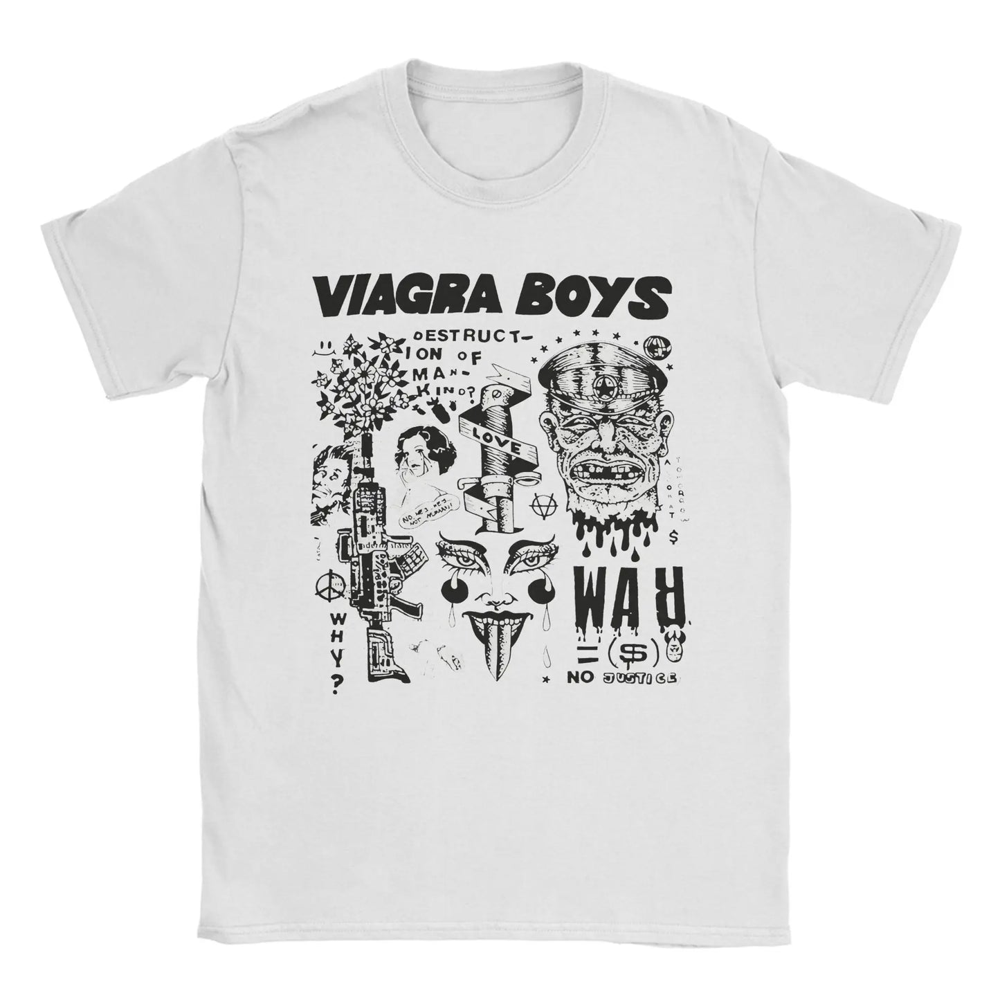 Viagra Boys Band Vintage Cotton T-Shirt | Men's Graphic Tee Band Graphic T-Shirt Peaceful Pleasures Health and Wellness