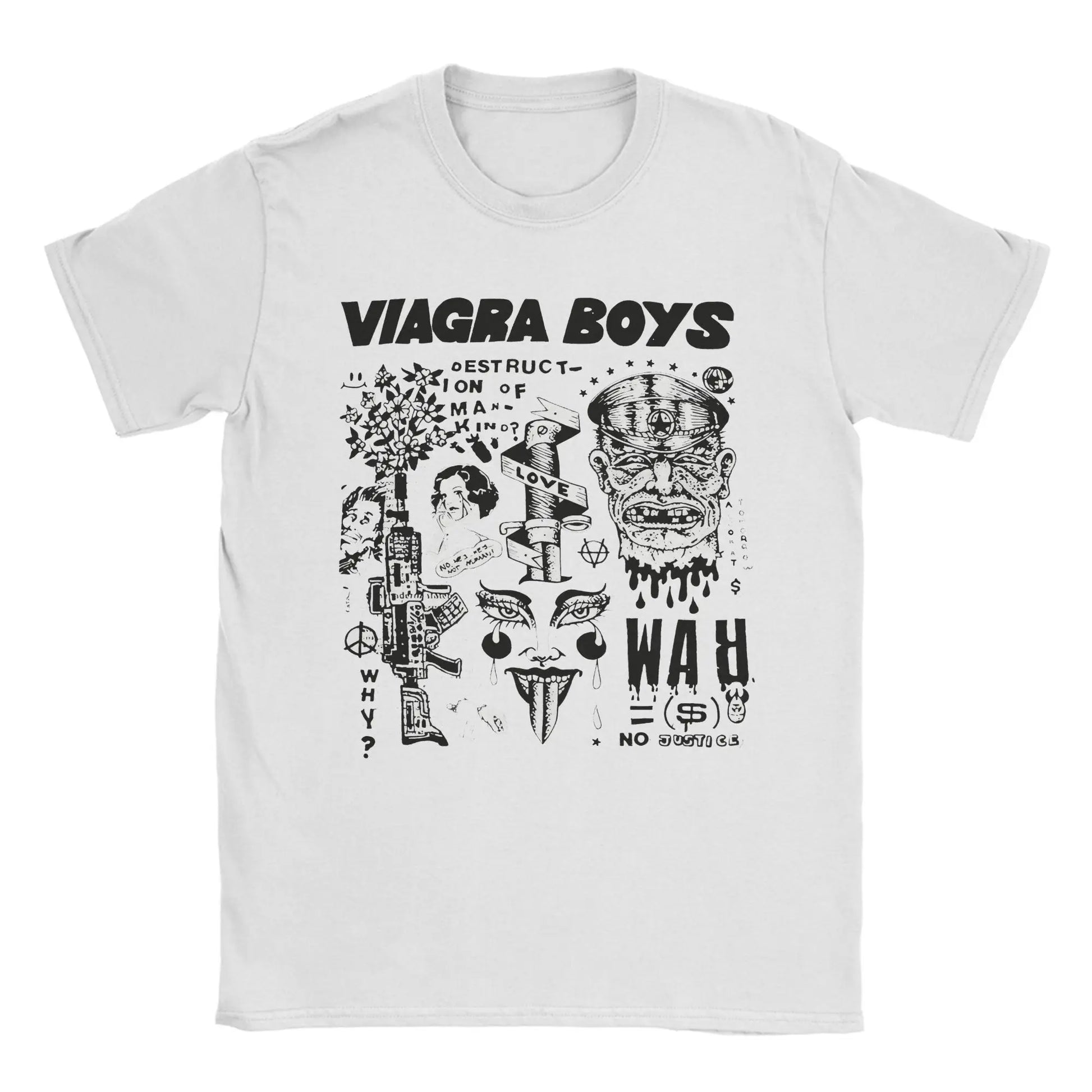 Viagra Boys Band Vintage Cotton T-Shirt | Men's Graphic Tee Band Graphic T-Shirt Peaceful Pleasures Health and Wellness