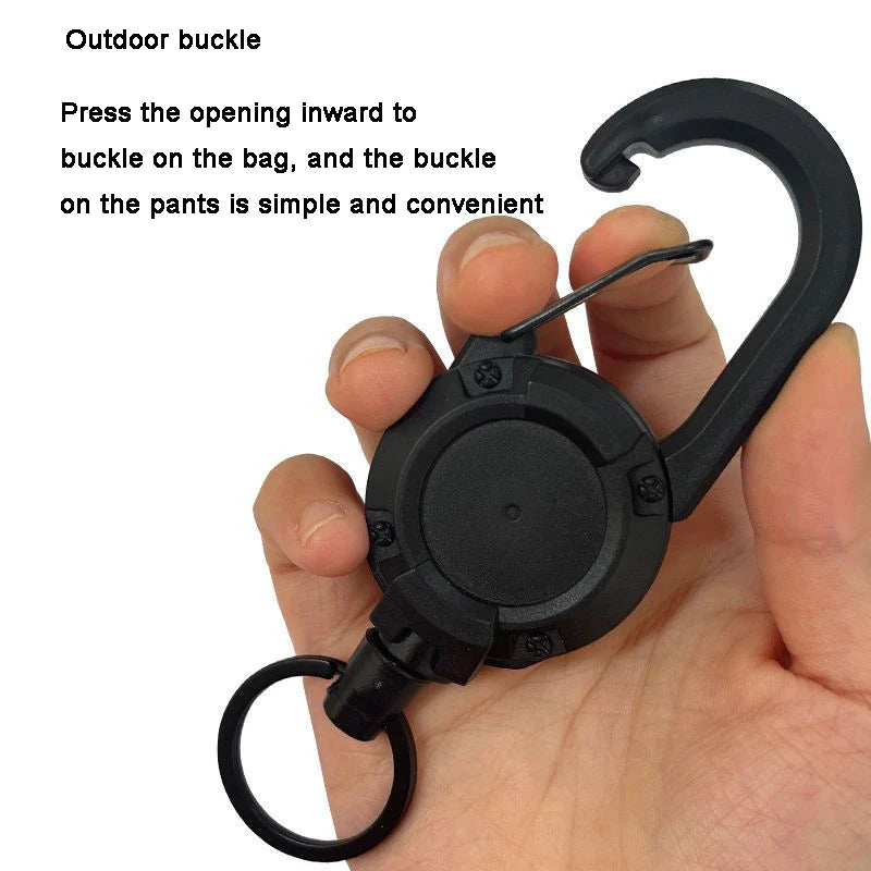 Retractable Tactical Keychain Clip | Anti-Loss Wire Rope