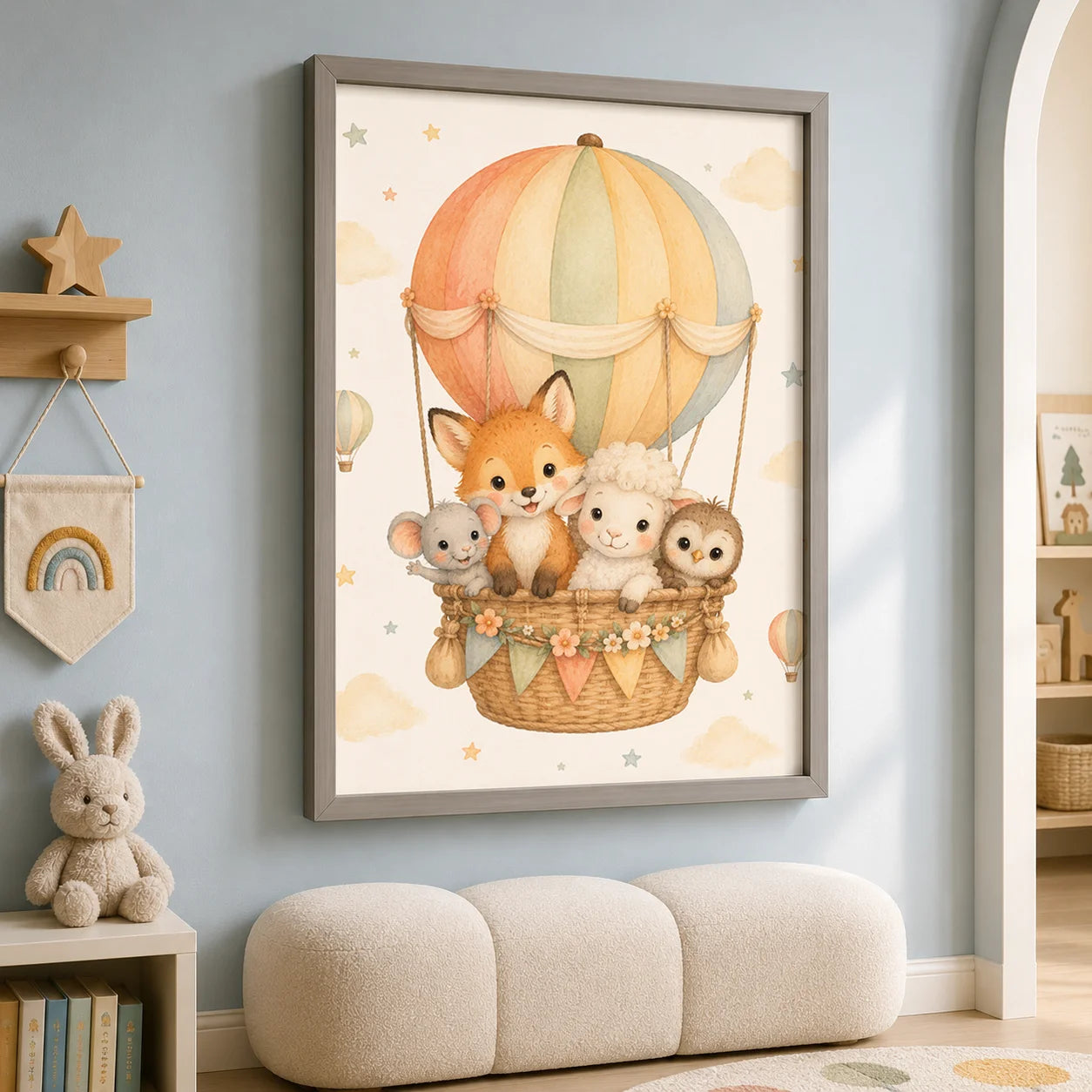 Jungle Animals Wall Art Safari Wildlife Canvas Painting Cute Cartoon Poster Print For Kids Room Nursery Wall Decor Peaceful Pleasures Health and Wellness