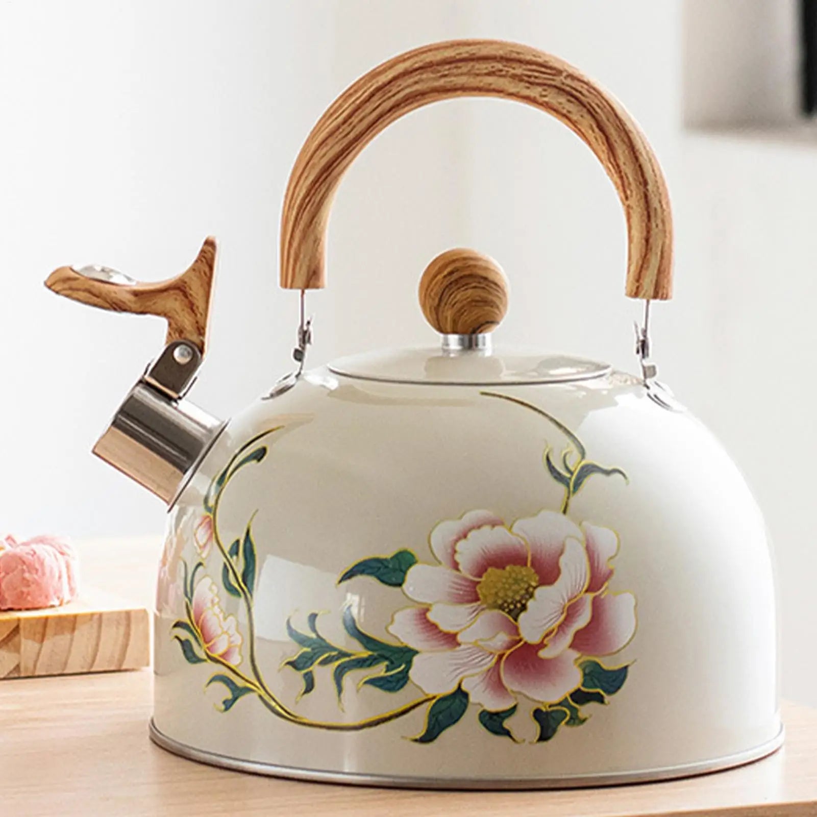 3L Vintage Floral Tea Kettle Stove Top Safe Teapot with Handle Retro Kitchen Kettle for Home Decor, Housewarming Gift Peaceful Pleasures Health and Wellness