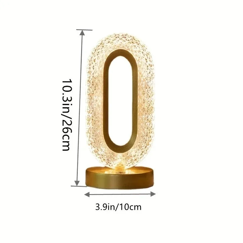 GGbingo 3D Track Crystal Table Lamp Office USB Charging Night Light for Bedroom Living Room Party Decoration Creative Lamp Peaceful Pleasures Health and Wellness