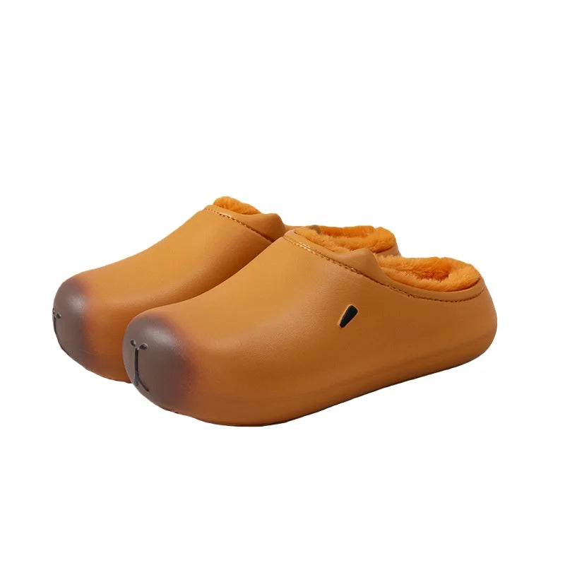Women's cute shoes winter outdoor waterproof shoes indoor heated cotton slippers men's non-slip home slippers children's shoes Peaceful Pleasures Health and Wellness nitrogen yellow 42-43