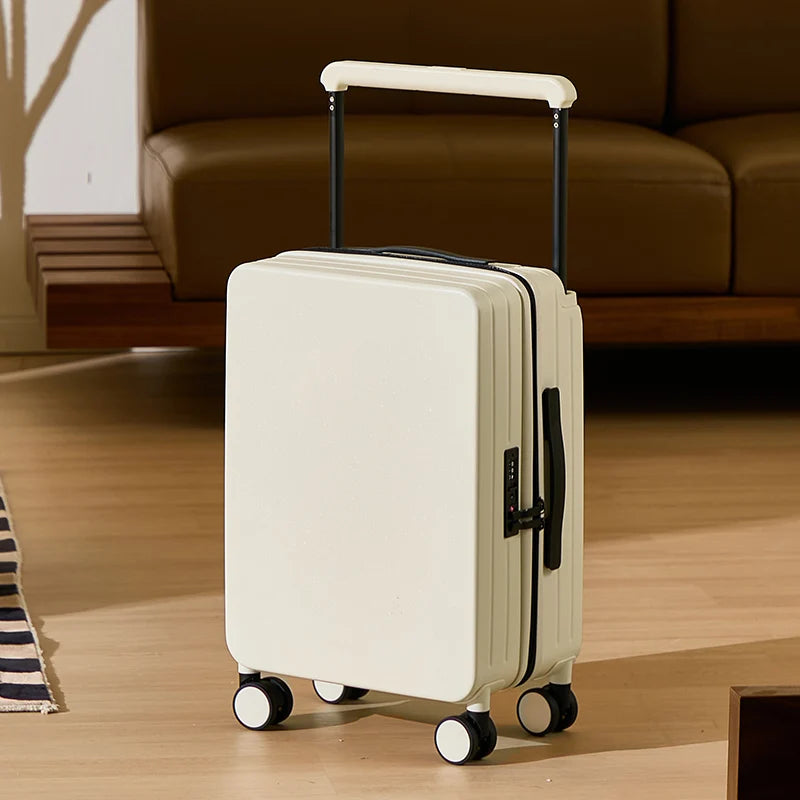 Wide Handle Travel Suitcase - Carry-On Luggage Trolley Case for Men And Women 20 24 26 Inch - Durable Men's And Women's Suitcase Peaceful Pleasures Health and Wellness White 20 and 26 inch
