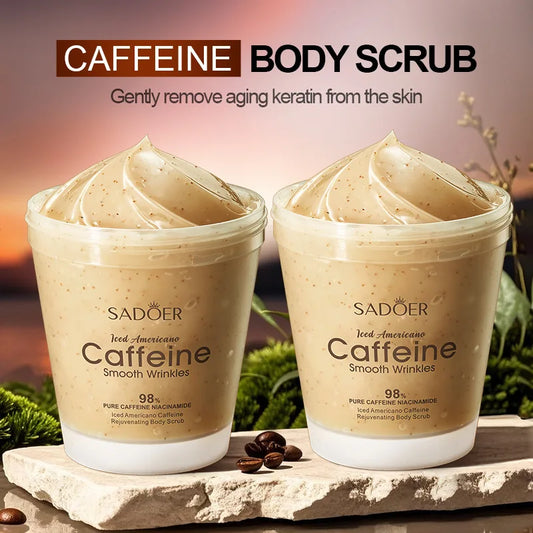 Iced Coffee Caffeine Body Scrub – Exfoliating Deep Cleanse 220g Coffee Body Scrub Oasis Select