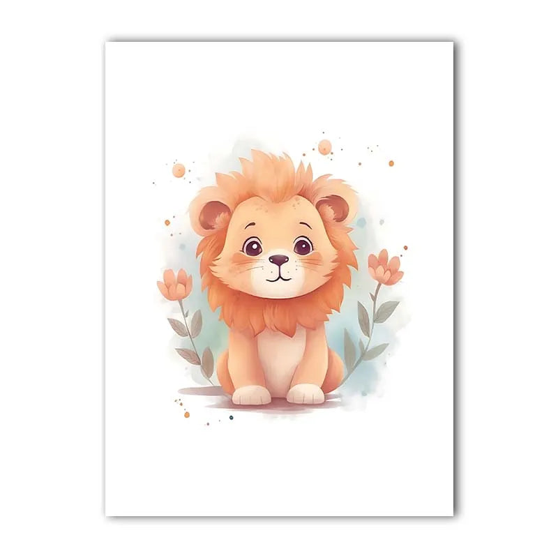 Nordic Lion Canvas Wall Art for Nursery & Kids Room | TAAWAA Canvas Wall Art Peaceful Pleasures Health and Wellness 04 50x70cm NoFrame China Mainland
