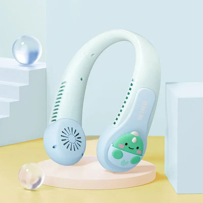 Bladeless Neck Fan Cute Pig & Dinosaur | USB Rechargeable 3-Speed