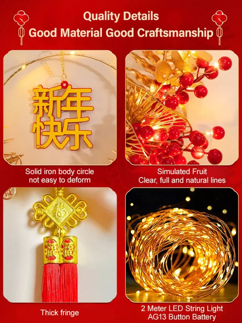 Wedding props wreath door decorations New Year's home decorations New Year's Eve celebration display window decorations pendants Peaceful Pleasures Health and Wellness