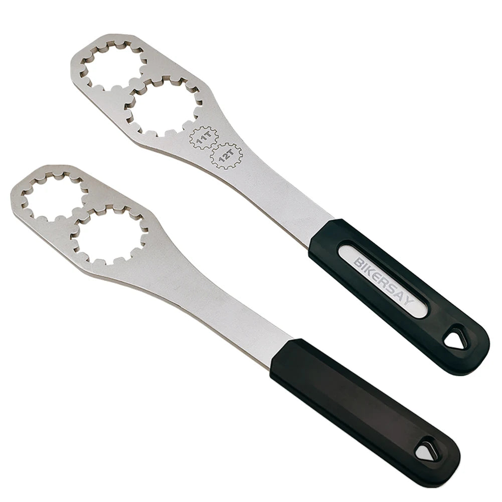 Flywheel Fixed Wrench Stainless Steel Bicycle Freewheel Repair Tool 11T/12T Bicycle Wrench Bike Maintenance Accessories Peaceful Pleasures Health and Wellness