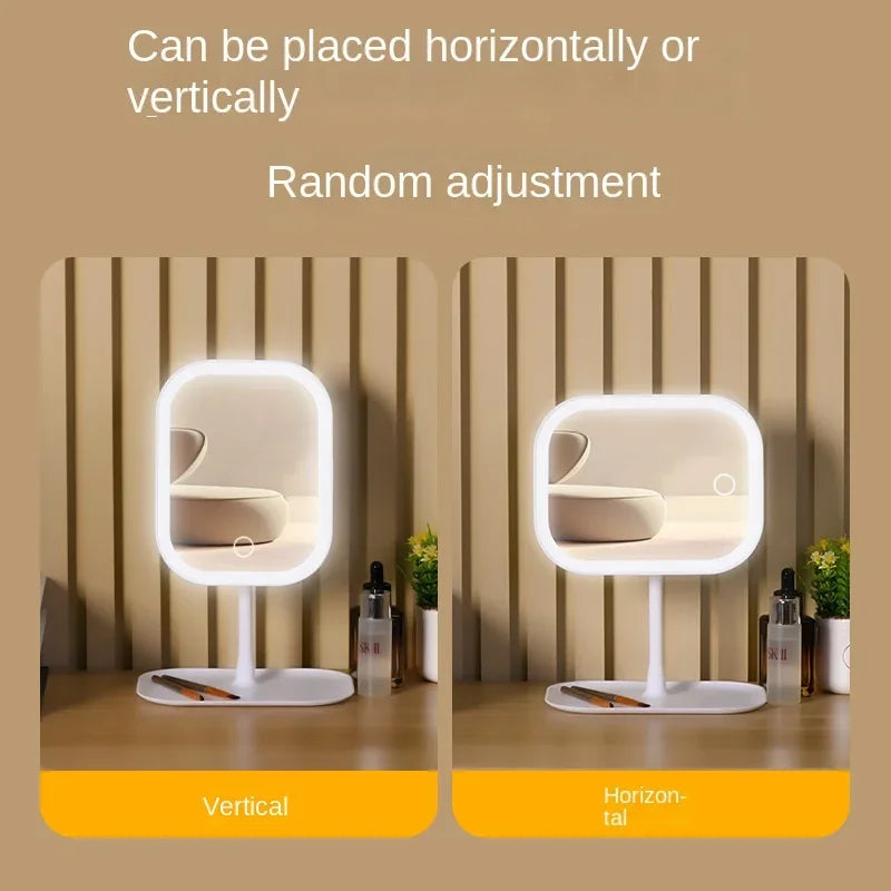 Desktop Vanity Mirror 3 Color Dimmable Light LED Makeup Mirror Light Touching Mirror Women Bedroom Dressing Mirror Peaceful Pleasures Health and Wellness