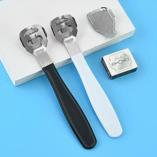Foot Callus Shaver Heel Hard Skin Remover Pedicure File Callus Shaver for Feet Stainless Steel Handle Foot Care Tools Peaceful Pleasures Health and Wellness