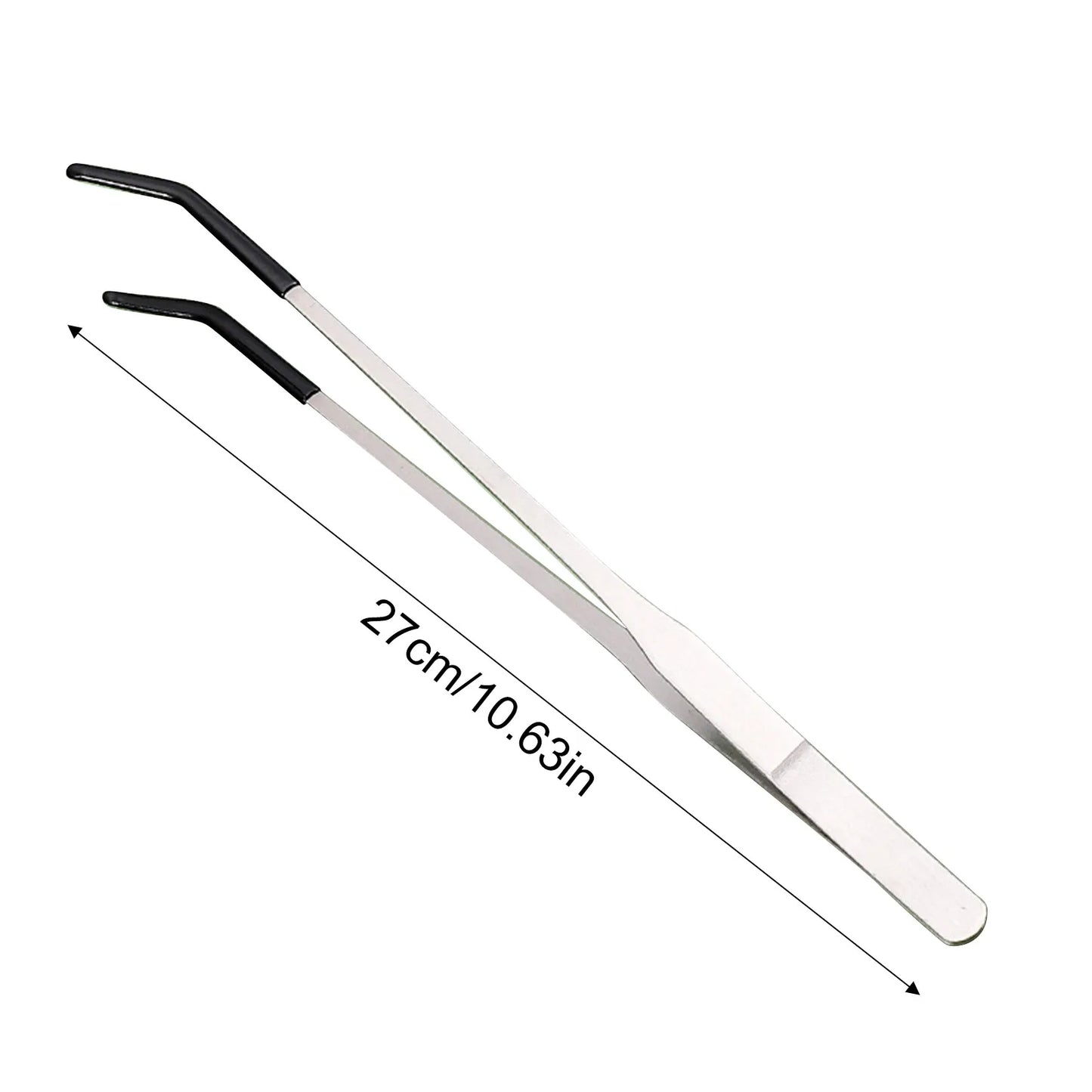 Reptile Feeding Tongs – 10.6" Stainless Steel Straight & Curved