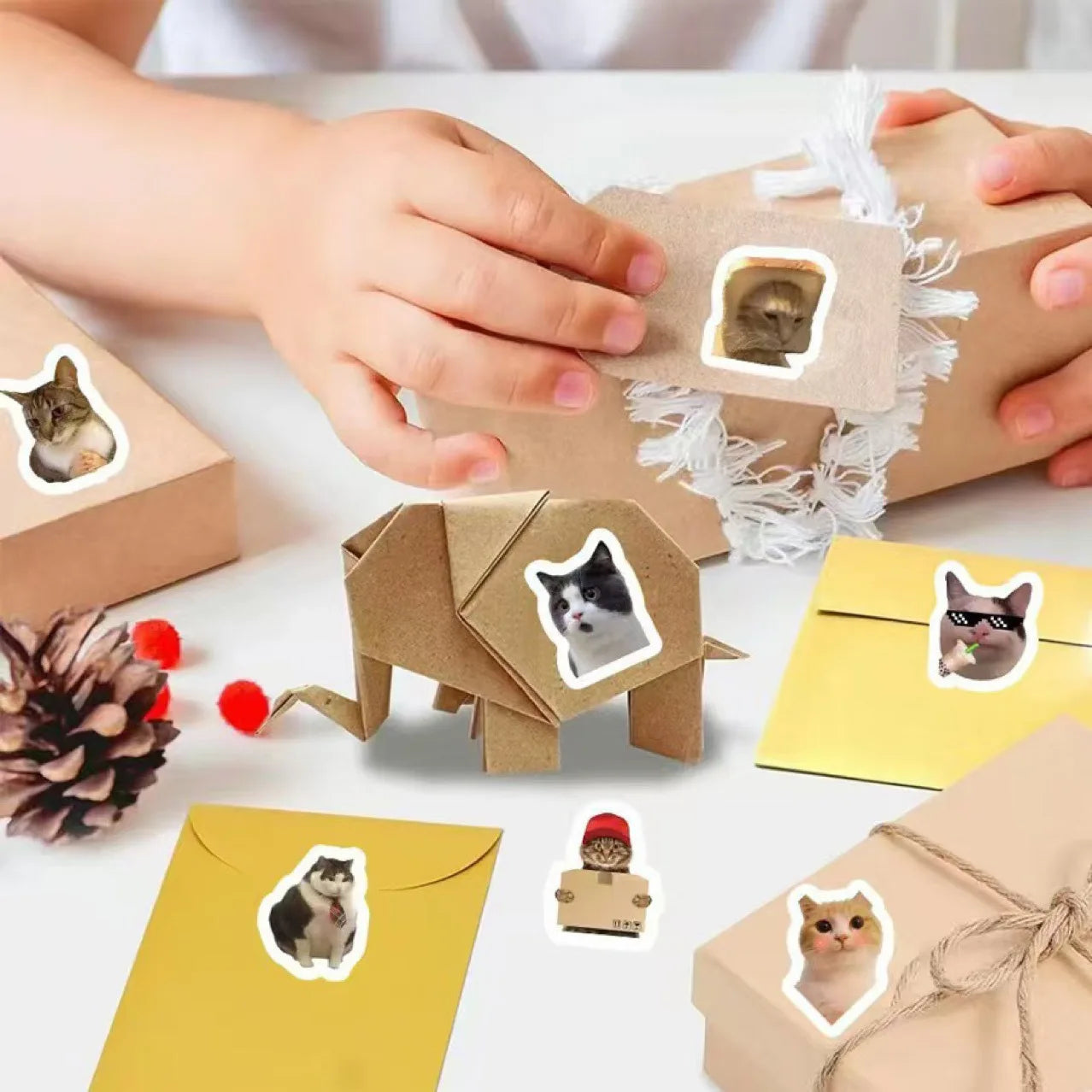 Cute Cat Graffiti Stickers Notebooks Water Bottles Luggage Phone