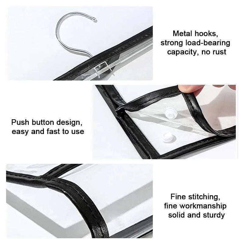 Waterproof Hanging Bathroom Storage Bag – Transparent PVC Wall-Mount Organizer for Toiletries, Cosmetics & Phone