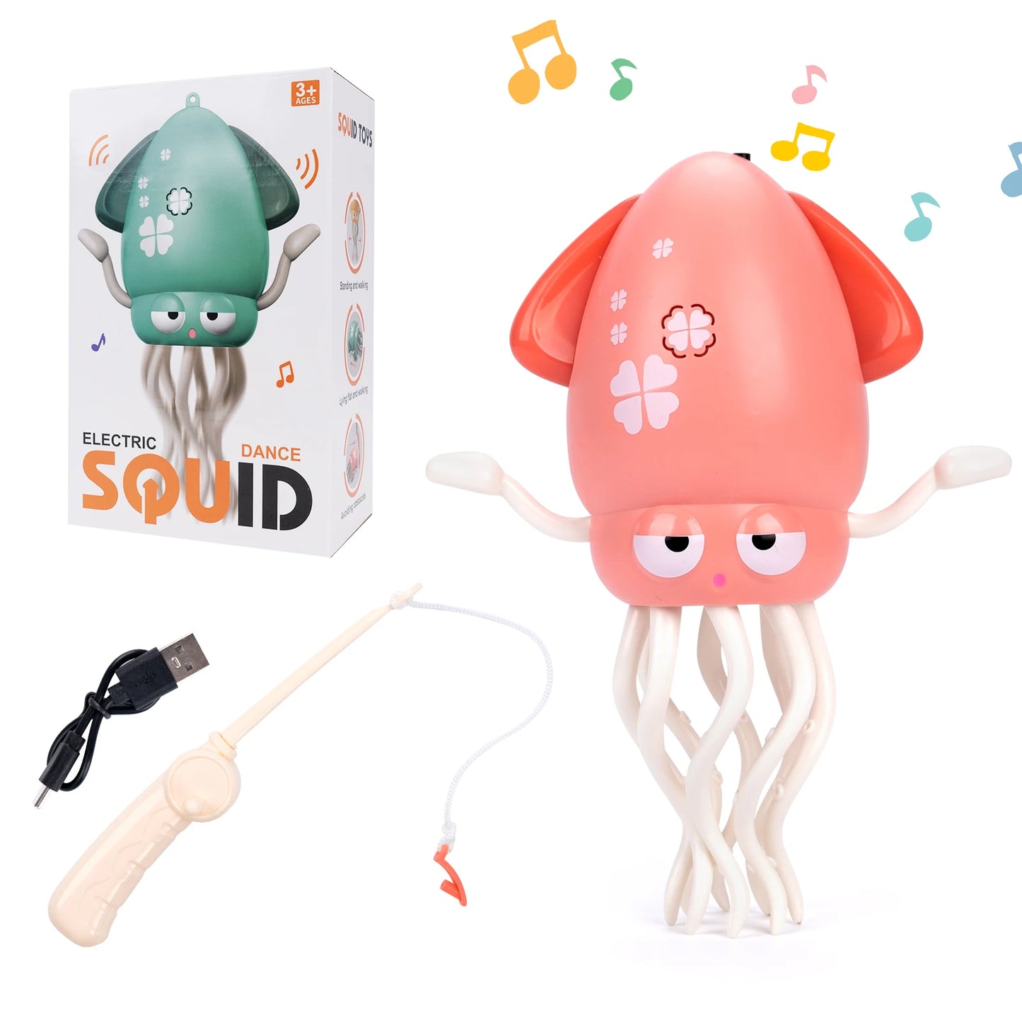 Dancing Squid Induction Lying Flat Light&music Interactive