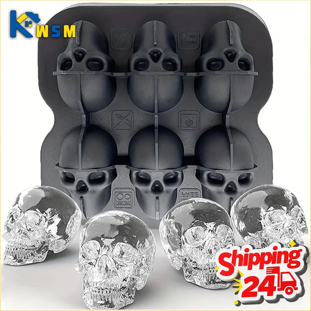 Skull Ice Cube Tray | Food Grade Silicone Mold for Bar & Party