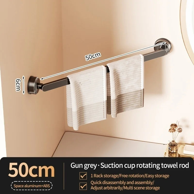 Suction Cup Towel Bar Rack 70cm – No-Drill Bathroom Mount