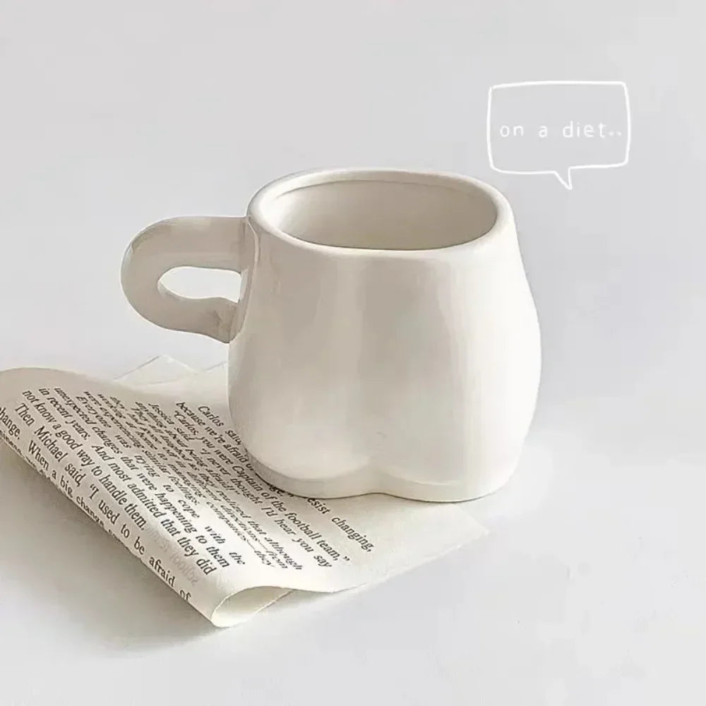 320ml High-capacity Creative Cute shape Coffee Mugs Ceramic Porcelain Funny Creativity Art Body Belly cups Home Decoration Gifts Peaceful Pleasures Health and Wellness