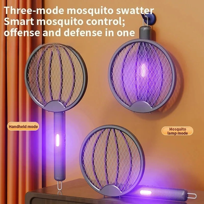 3-in-1 Rechargeable Foldable Mosquito Swatter & Bug Zapper Lamp