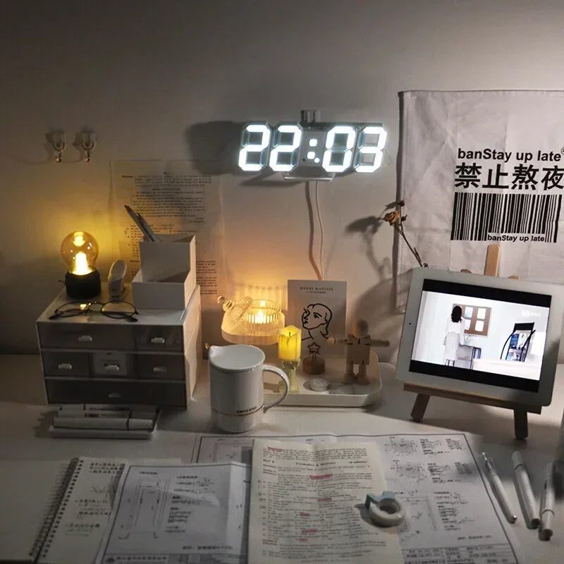 LED Digital Wall Clock – Alarm, Date & Temperature Display