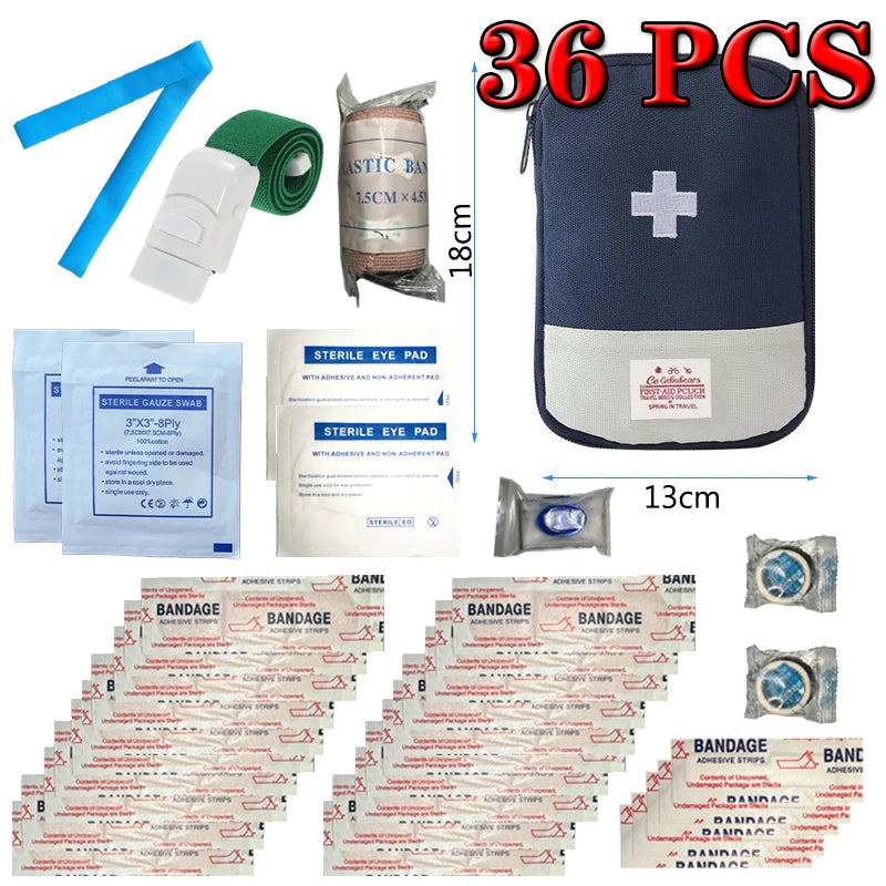 IFAK Trauma Survival Kit Portable first aid medical kit Emergency Gear Equipment with Molle Car Travel Hiking Tourniquet outdoor Peaceful Pleasures Health and Wellness blue 36pcs