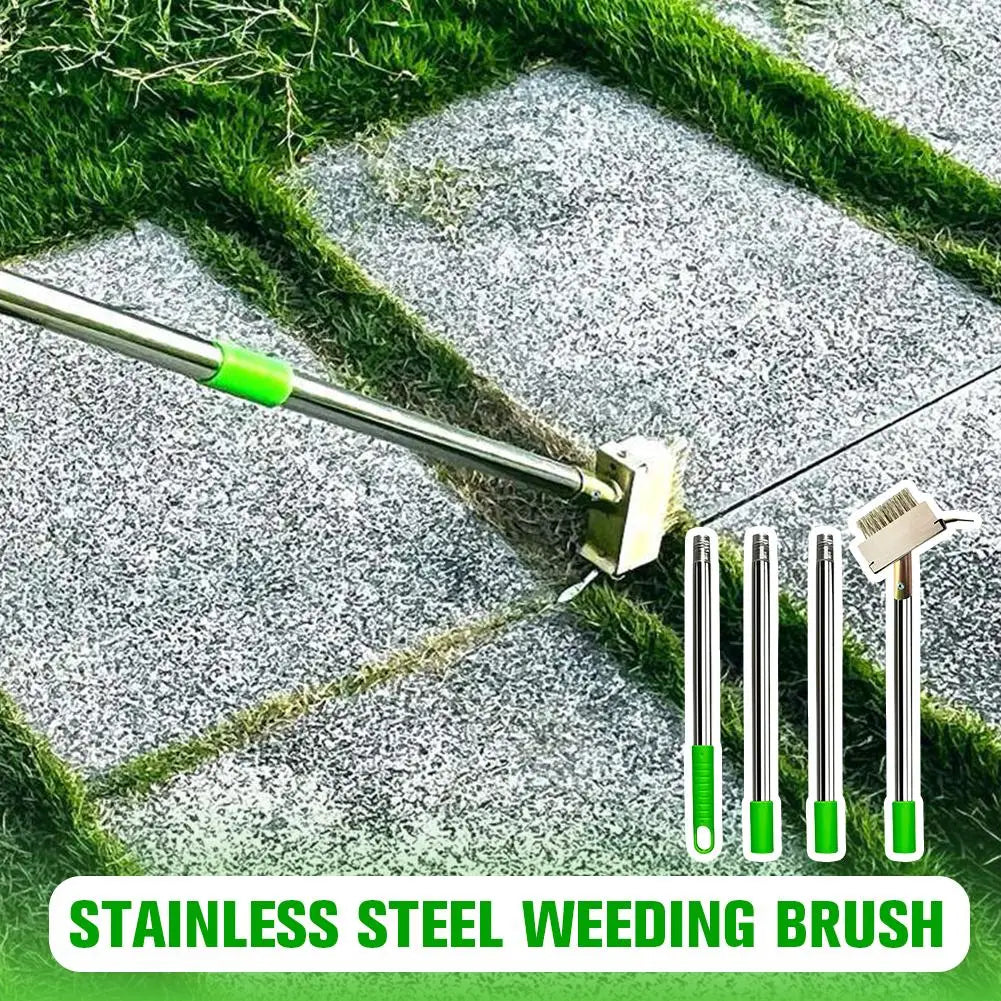 Stainless Steel Detachable Weeding Brush for Weeding Stone Board Gap Cleaning Garden Tools for Deck Patio Walkwa Peaceful Pleasures Health and Wellness