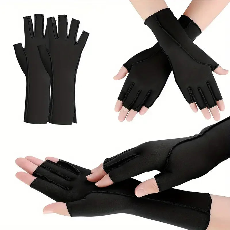 1 Pair Arthritis Compression Gloves, Fingerless Compression Glove For Arthritis For Men & Women, Open Finger Compression Glove Peaceful Pleasures Health and Wellness Black M