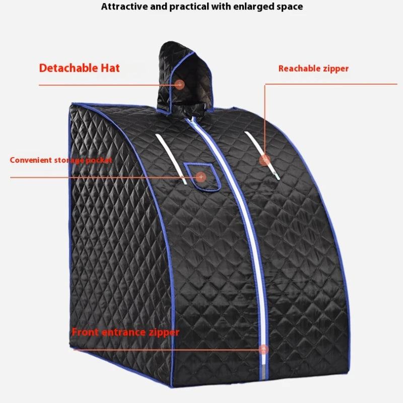 Steam Sauna Home Portable Sauna Spa 2L 1000W STEAM BATH Slimming Household Sauna Box Ease Stainless steel pipe support Peaceful Pleasures Health and Wellness