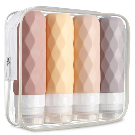 4-Pc BPA-Free Leak-Proof Travel Bottles for Toiletries Travel Toiletry Bottles Peaceful Pleasures Health and Wellness