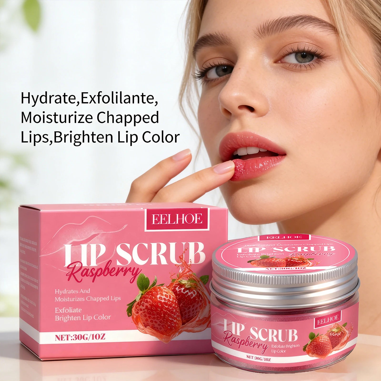 Strawberry Lip Scrub Exfoliating Soothing Lips Preventing Dryness Cracking Improving Dullness Brightening Moisturizing Lip Care Peaceful Pleasures Health and Wellness