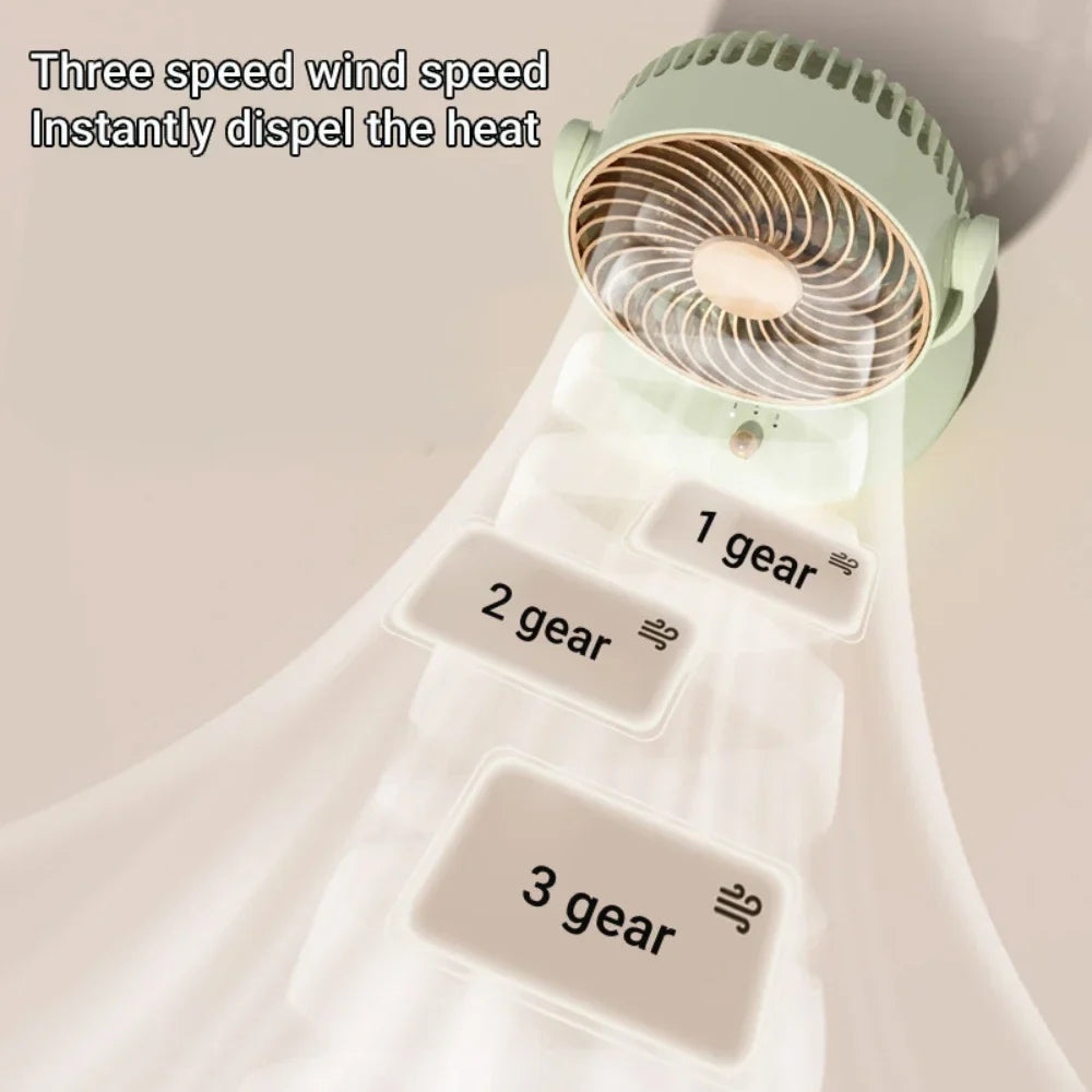URGGU USB Rechargeable Mini Desk Fan – 3-Speed Air Circulator