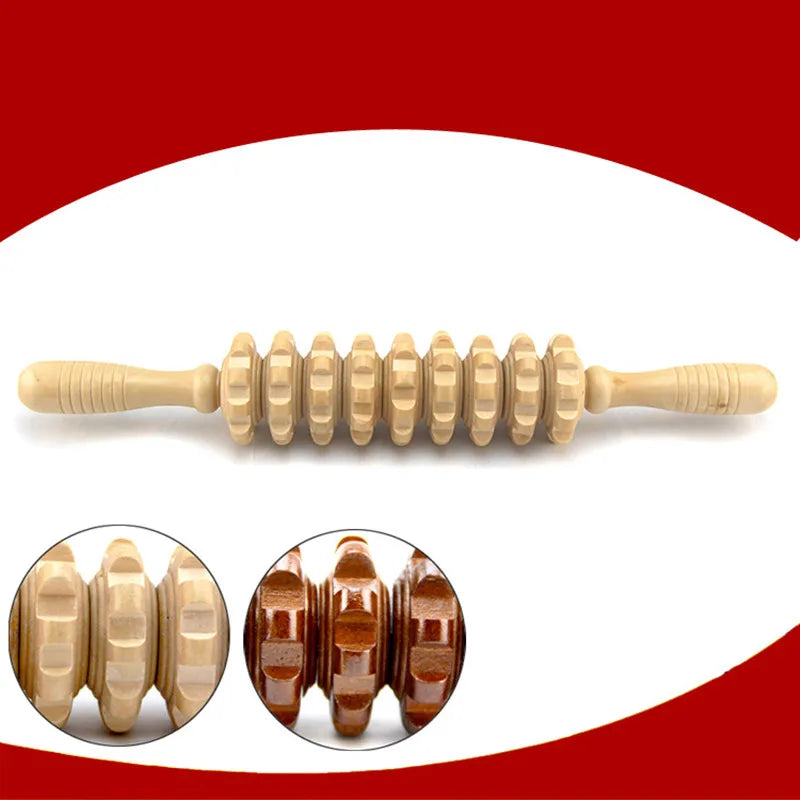 Wood Gear Body Massage Stick Roller – Leg & Thigh Massager