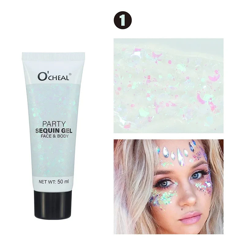 Party Sequin Glitter Gel – Waterproof & Sweat-Proof Body Glitter