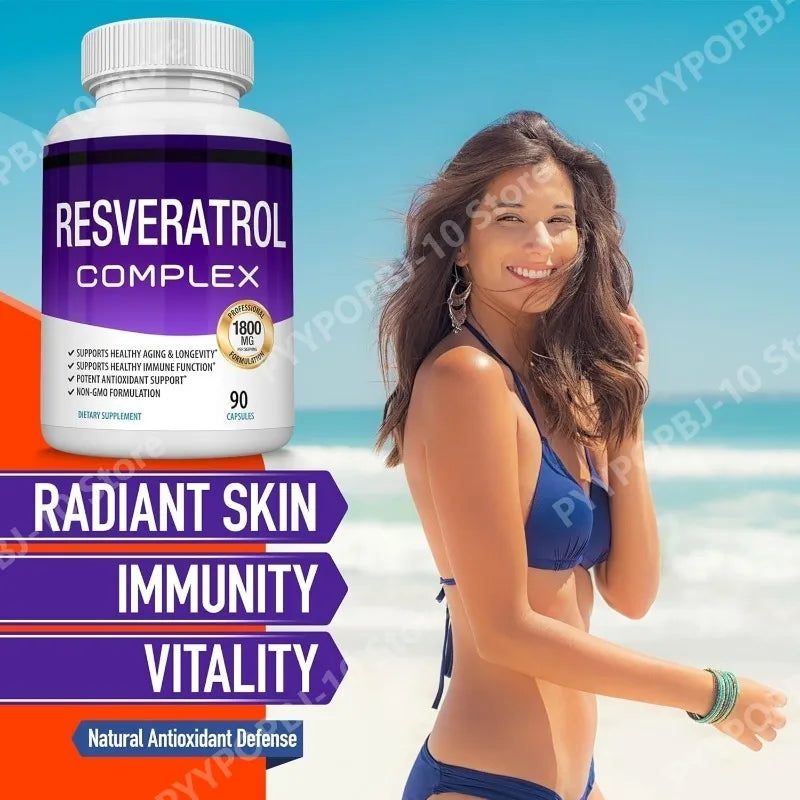 Resveratrol Complex 1800mg | 90 Veg Caps | Antioxidant Support