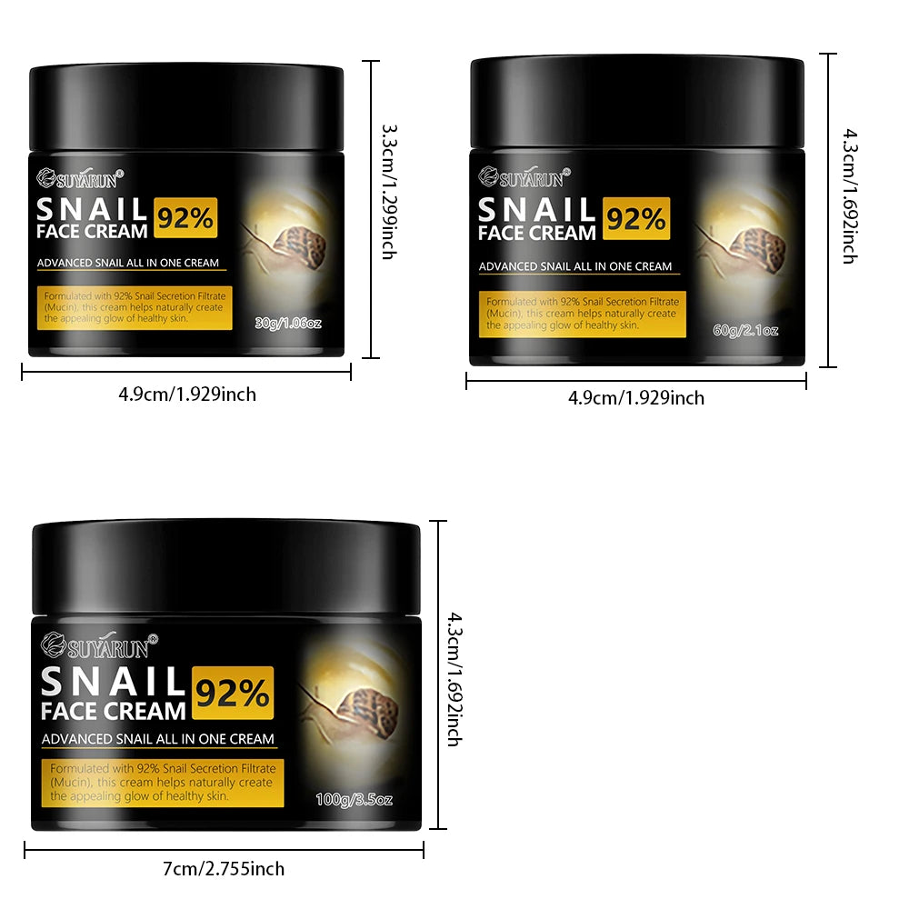 SUYARUN Snail Moisturizing Cream - 24H Hydrating, Anti-Aging Face Cream, Repairing & Brightening Skincare for Dry Sensitive Skin Peaceful Pleasures Health and Wellness