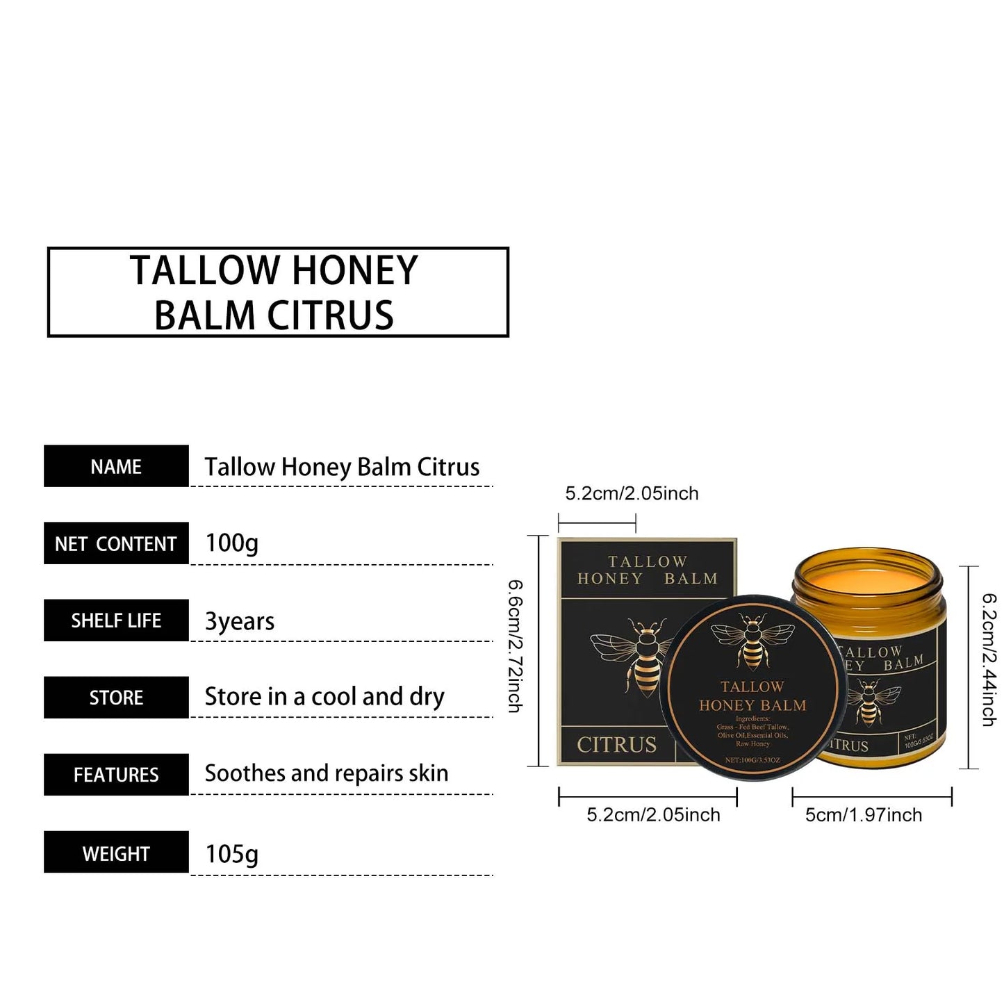 WIYUN Tallow Honey Cream – Hydrating & Brightening Moisturizer