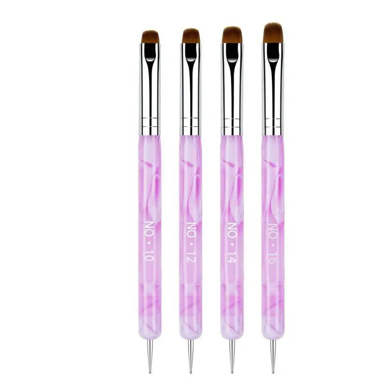 Dual-End Nail Art Brush & Dotting Pen Set – 4 Pcs Acrylic