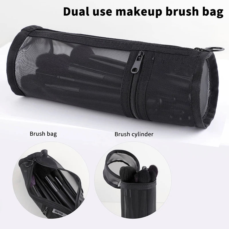 Mesh Makeup Brush Holder Bag | Travel Storage Case Organizer