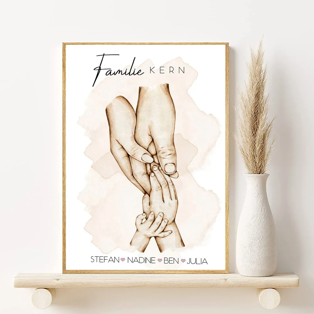 Family Hands Abstract Art Poster | Modern Wall Décor Wall Art Poster Peaceful Pleasures Health and Wellness z3 50X70cmNoframe