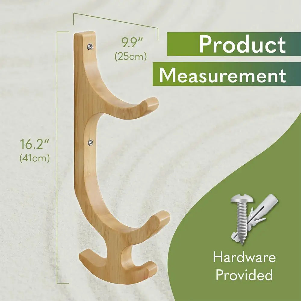 Wall Yoga Mat Holder Wooden Multifunctional With 4-Hook Yoga Mat Rack Wall Mount For Fitness Hoop Resistance Band Jump Ropes Gym Peaceful Pleasures Health and Wellness China Mainland A