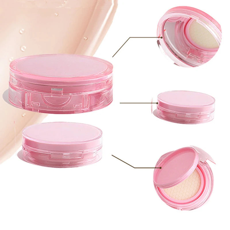 Mini Air Cushion Foundation DIY Box Empty Puff Box With Mirror For BB Cream Cosmetic Container With Sponge Makeup Skin Care Tool Peaceful Pleasures Health and Wellness