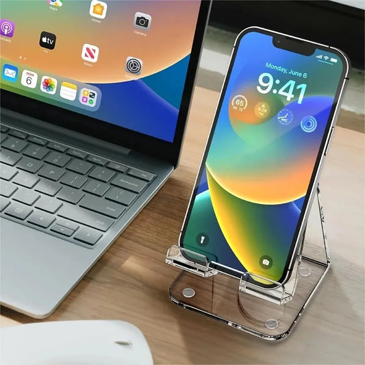 Acrylic Cell Phone Stand, Transparent Phone Stand for Desk, Suitable for iPhone 14 13 Pro Max, All Smartphone 4-8in Peaceful Pleasures Health and Wellness