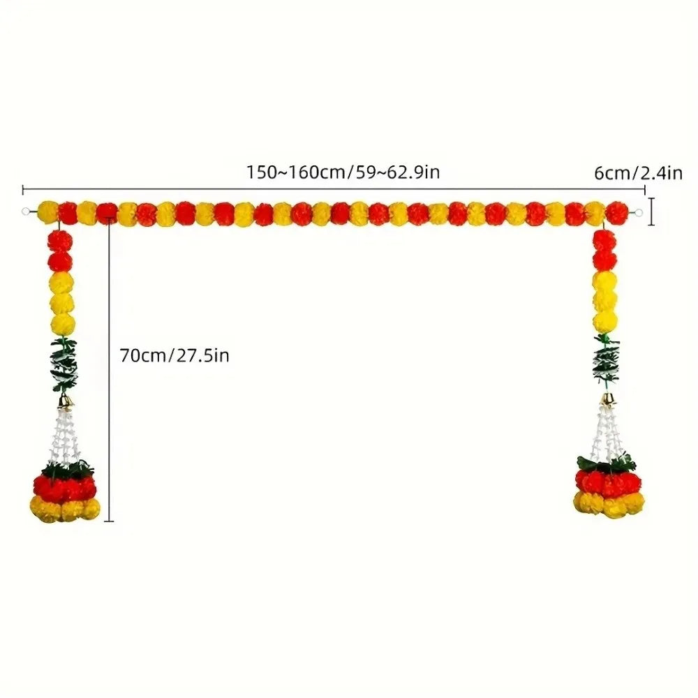 Artificial Marigold Garland – Diwali Pooja Indian Wedding Décor