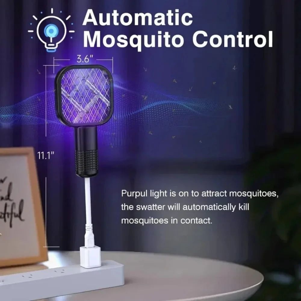 2-in-1 USB Mosquito Killer Lamp Electric Mosquito Swatter Purple Light Mosquito Trap Portable Insect Killer for Home Outdoor Cam Peaceful Pleasures Health and Wellness