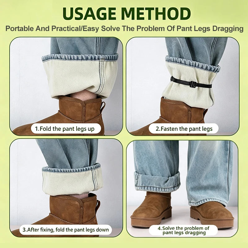 Invisible Shortening Fixation Straps Pants Legs Prevents Dragging