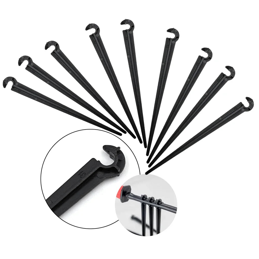 50Pcs Irrigation Drip Support Stakes C- Shape Fixed Stems Holder Bracket for 4/7mm Drip Irrigation Pipe Inserting Ground Peaceful Pleasures Health and Wellness